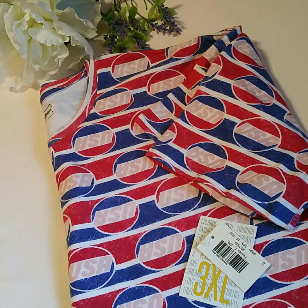 Lularoe Patrick Tshirt Americana/USA 3xl